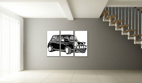 Tablou pictat manual POP Art MINI COOPER 3 - piese