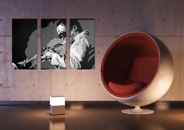 Tablou pictat manual POP Art Miles Davis 3 - piese