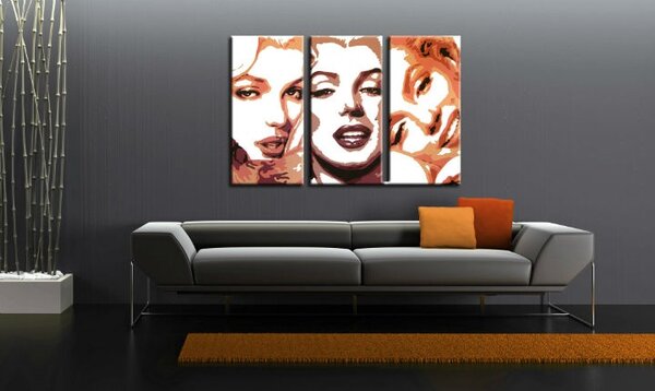 Tablou pictat manual POP Art Marilyn Monroe 3 - piese