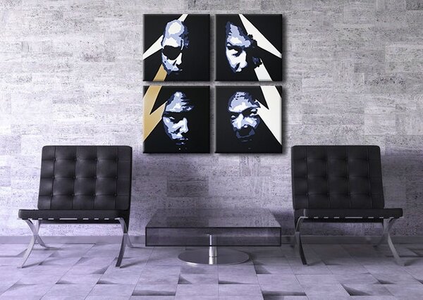Tablou pictat manual POP Art METALFACES 4 - piese