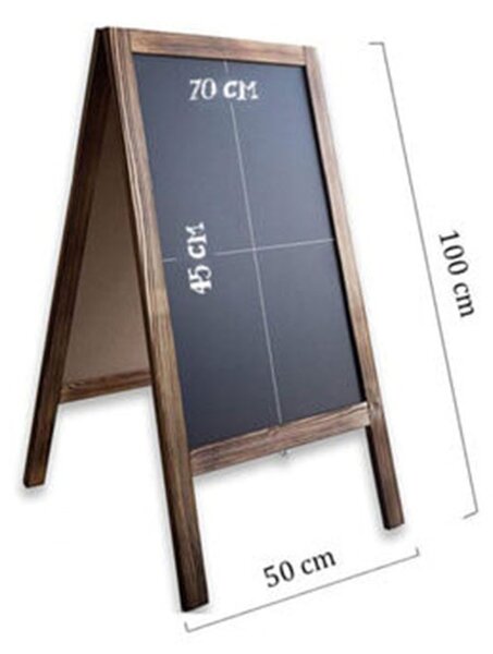 Meniu tabla Felex, culoarea nuc - negru 50x25x100cm