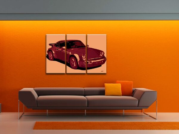 Tablou pictat manual POP Art PORSCHE 911 3 - piese