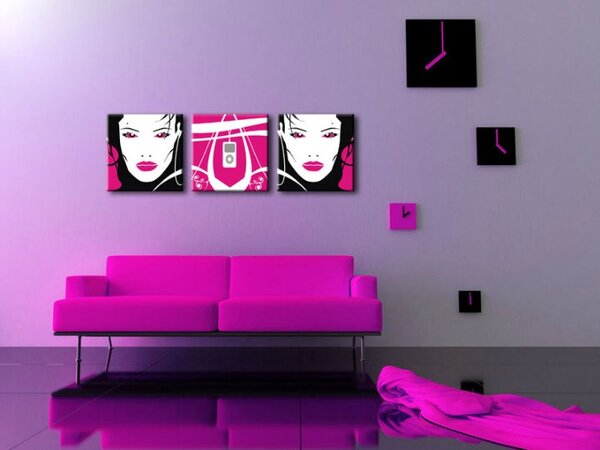Tablou pictat manual POP Art I - GIRL 3 - piese
