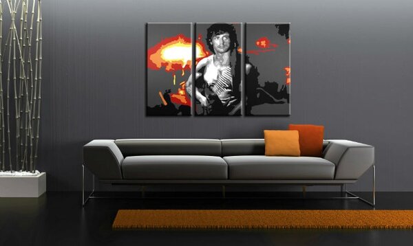 Tablou pictat manual POP Art rambo 3 - piese