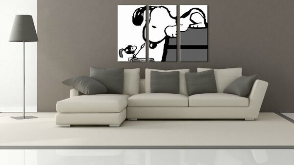 Tablou pictat manual POP Art SNOOPY 3 - piese