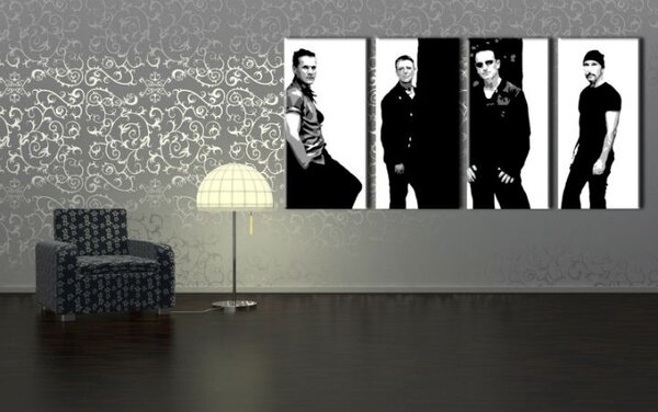 Tablou pictat manual POP Art U2 in Black 4 - piese