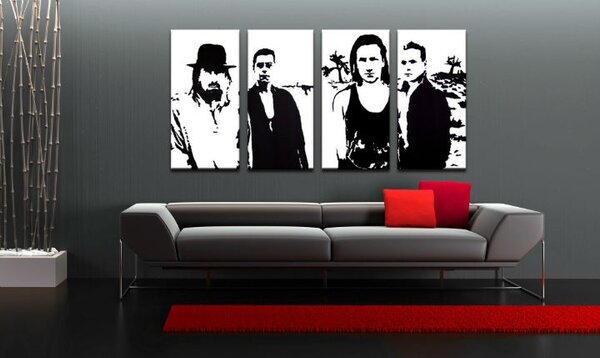 Tablou pictat manual POP Art U2 in Black 4 - piese