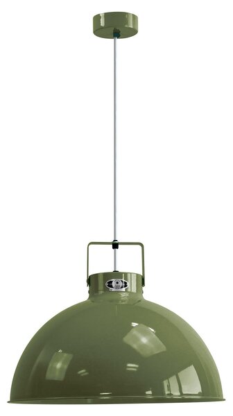 Jieldé Dante D450 lampă suspendată, oliv, Ø 45 cm, reglabil, Verde, Camera de zi / sufragerie, Metal, Design industrial