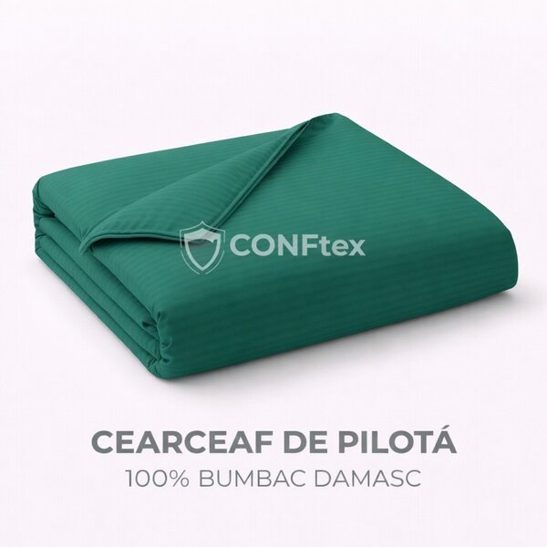 Cearceaf de Pilotă Damasc 100% Bumbac Verde