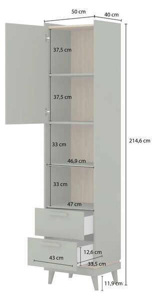 Etajera Scandi 2 sertare