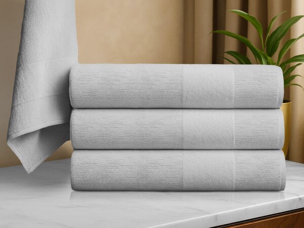 Prosop baie CARRARA 70x140 cm gri deschis, 100% bumbac