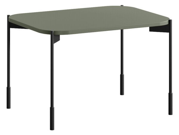 Măsuță de cafea dreptunghiulară Sonatia 70 cm cu picioare metalice - verde măsliniu