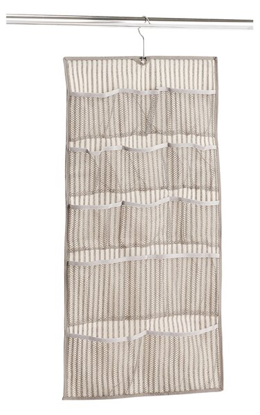 Organizator textil pentru dulap cu 12 compartimente, Bej Stripes, l40xH80 cm