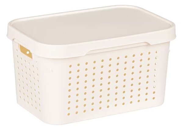 Cutie din plastic perforat 27x18x12 cm Crem