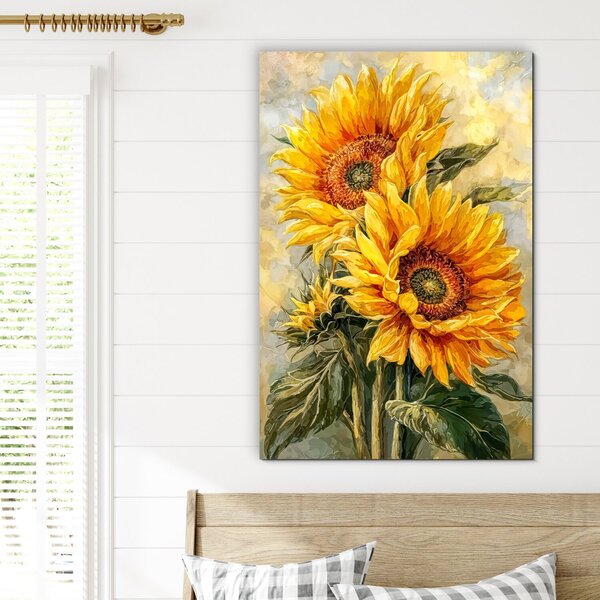 DUBLEZ | Tablou colorat - Floarea-soarelui înflorită | Imprimare UV premium