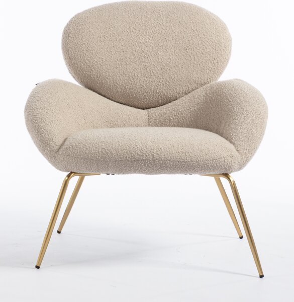 HR2045 Scaun Latte Boucle cu Bază Aurie