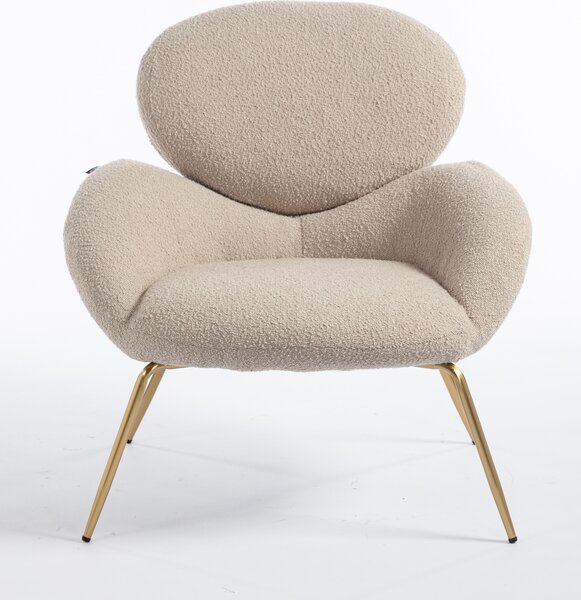 HR2045 Scaun Latte Boucle cu Bază Aurie