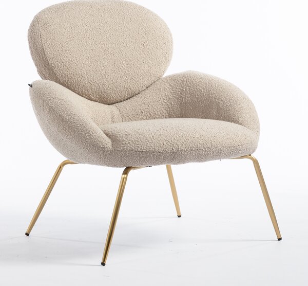 HR2045 Scaun Latte Boucle cu Bază Aurie
