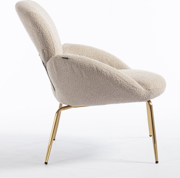 HR2045 Scaun Latte Boucle cu Bază Aurie