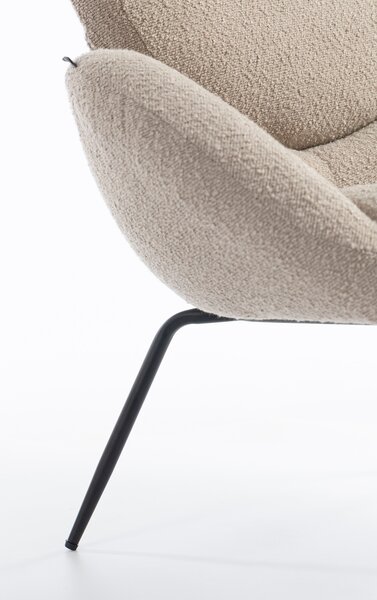 HR2045 Scaun Latte Boucle cu Bază Neagră