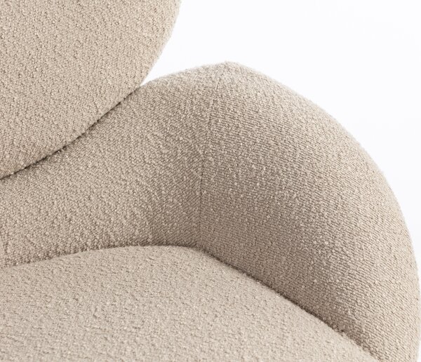 HR2045 Scaun Latte Boucle cu Bază Neagră
