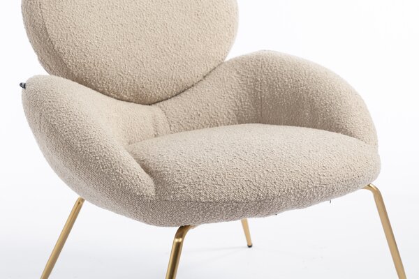 HR2045 Scaun Latte Boucle cu Bază Aurie
