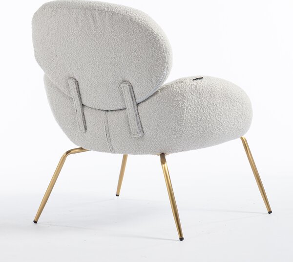 HR2045 Scaun Gri Boucle cu Bază Aurie