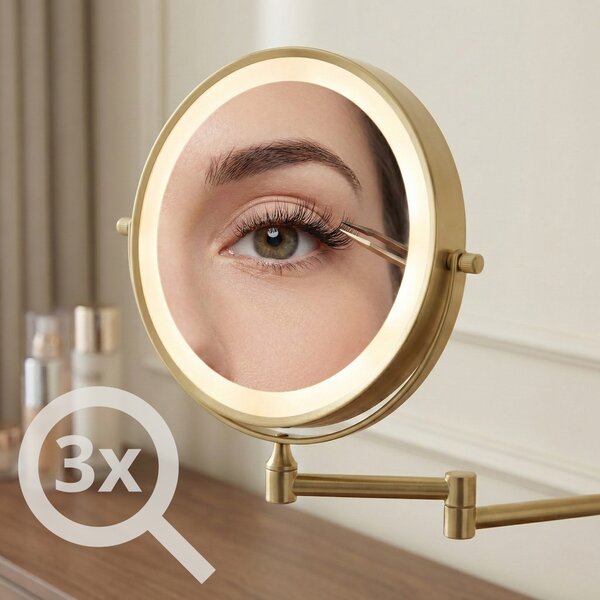 Oglindă LED Glow Brush Gold