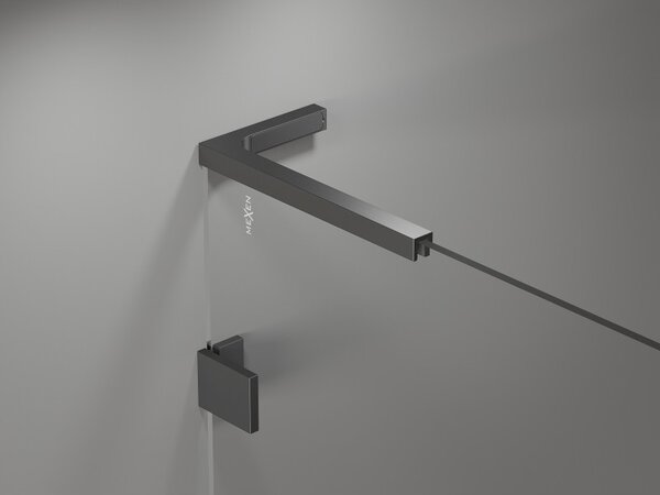 Mexen, Paravan de baie Mexen Lunar L cu 1 aripă 60 x 150 cm, transparent, gri închis - 897L-060-000-95-00