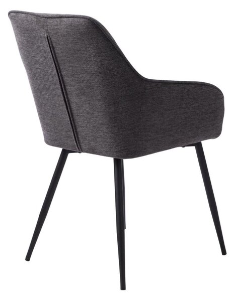 Scaun de dining Nolan gri închis, cusături verticale
