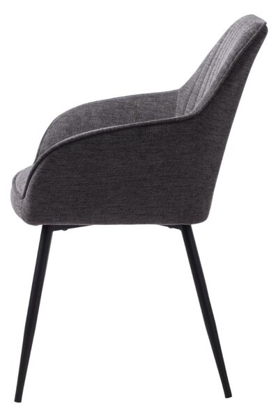 Scaun de dining Nolan gri închis, cusături verticale