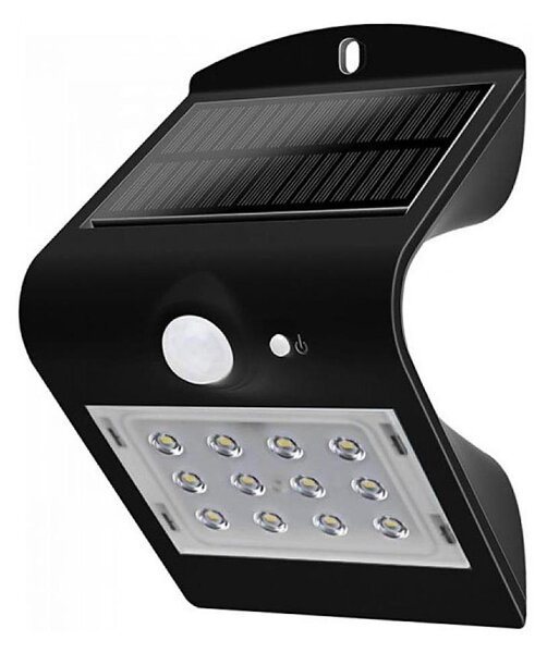 LED Aplică perete solară cu senzor LED/1.5W/3,7V IP65 negru