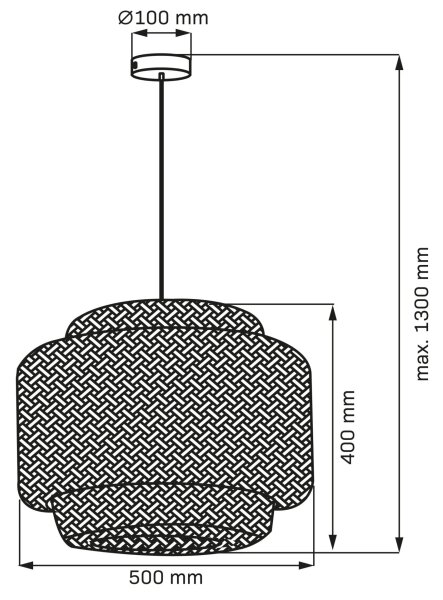 Lustră pe cablu BERTA 1xE27/20W/230V d. 50 cm bambus
