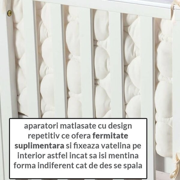 Lenjerie patut Maxi cu aparatori laterale matlasate pentru pat 120x60 cm Kidizi Just Dreaming