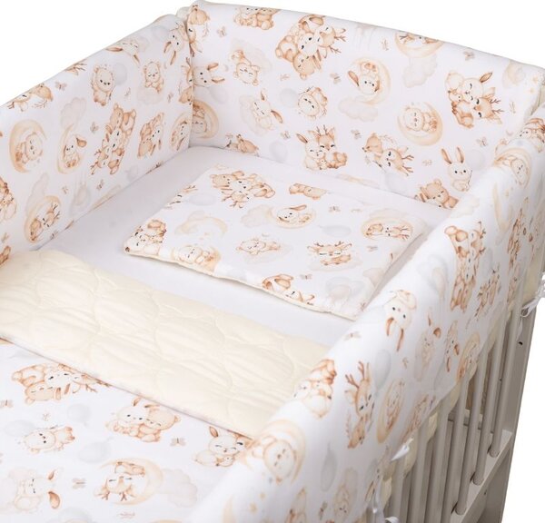 Lenjerie patut Maxi cu aparatori laterale matlasate pentru pat 120x60 cm Kidizi Just Dreaming