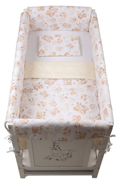 Lenjerie patut Maxi cu aparatori laterale matlasate pentru pat 120x60 cm Kidizi Just Dreaming