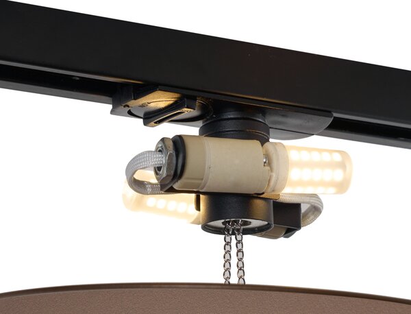 Plafonieră modernă bronz pentru sistem de șină monofazat cu 2 lumini - Iconic Pulley