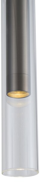 Spot modern gunmetal cu sticlă transparentă pentru sistem de șină monofazat - Slimline Loyce
