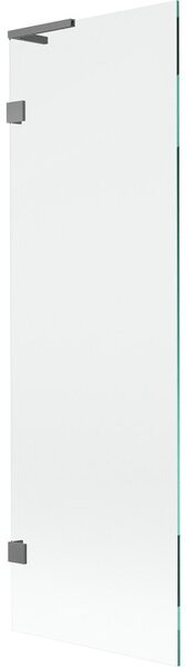 Mexen, Paravan de baie Mexen Lunar L cu 1 aripă 60 x 150 cm, transparent, gri închis - 897L-060-000-95-00