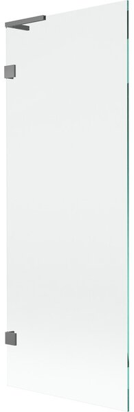Mexen, Paravan de baie Mexen Lunar L cu 1 aripă 70 x 150 cm, transparent, gri închis - 897L-070-000-95-00
