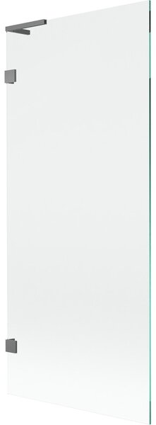 Mexen, Paravan de baie Mexen Lunar L cu 1 aripă 80 x 150 cm, transparent, gri închis - 897L-080-000-95-00