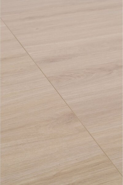 Masă de dining extensibilă Torino, stejar natural/negru (90–190x90 cm)