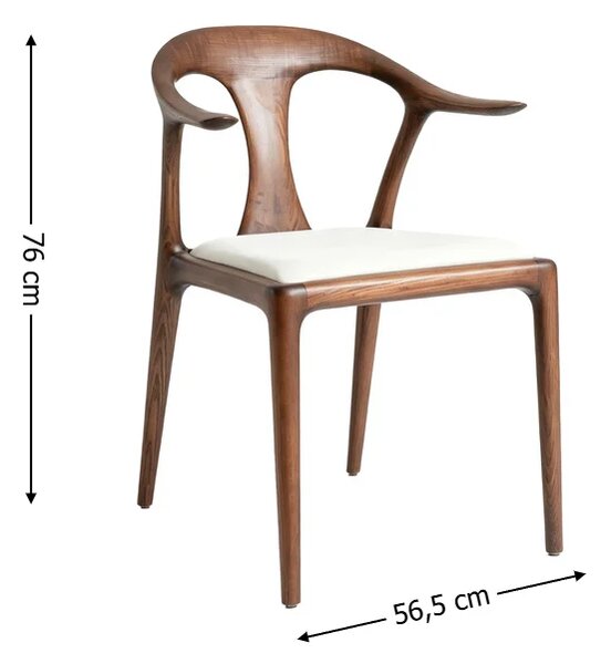 Scaun Living KJC7405 Lemn Alb