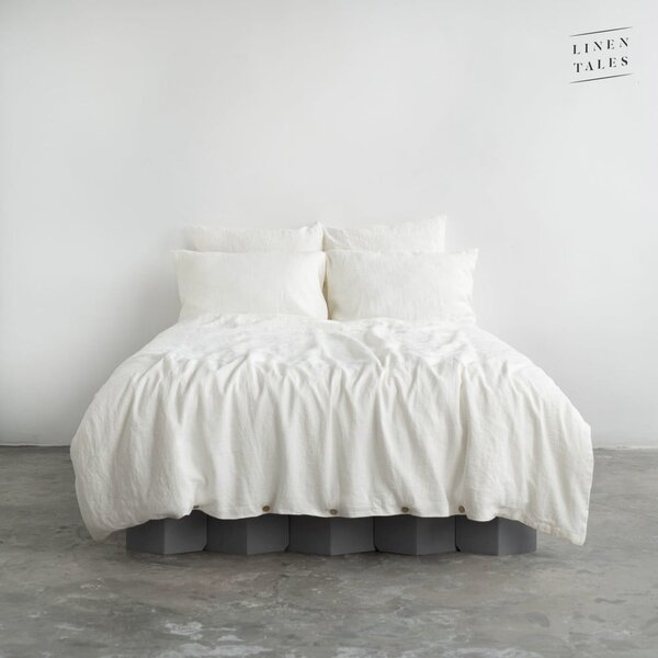 Lenjerie de pat albă din in 200x200 cm - Linen Tales