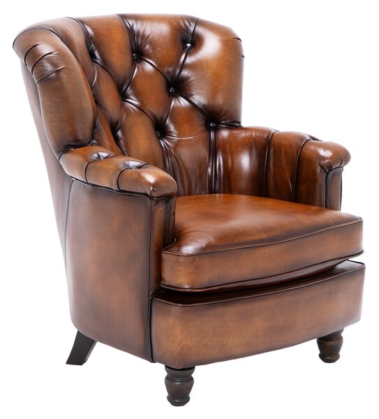 Fotoliu din piele Chesterfield Monark Light Vintage LightBrown