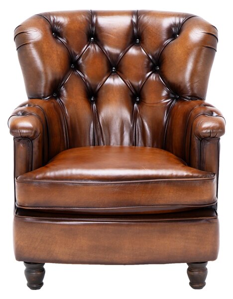 Fotoliu din piele Chesterfield Monark Light Vintage LightBrown