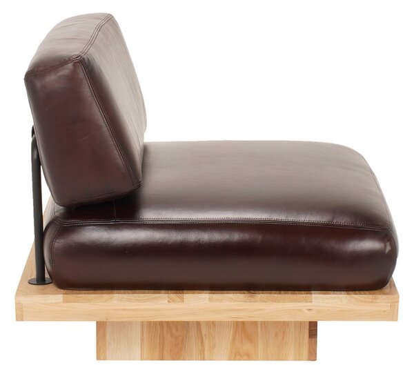 Fotoliu din piele Mokuno L lounge DarkBrown