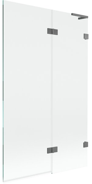 Mexen Lunar L, paravan de cadă cu 2 aripi, dreapta, 110 x 150 cm, sticlă transparentă, grafit, 897L-110-100-95-00-P