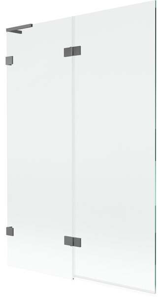Mexen Lunar L, paravan de cadă cu 2 aripi, stânga, 120 x 150 cm, sticlă transparentă, grafit, 897L-120-100-95-00-L
