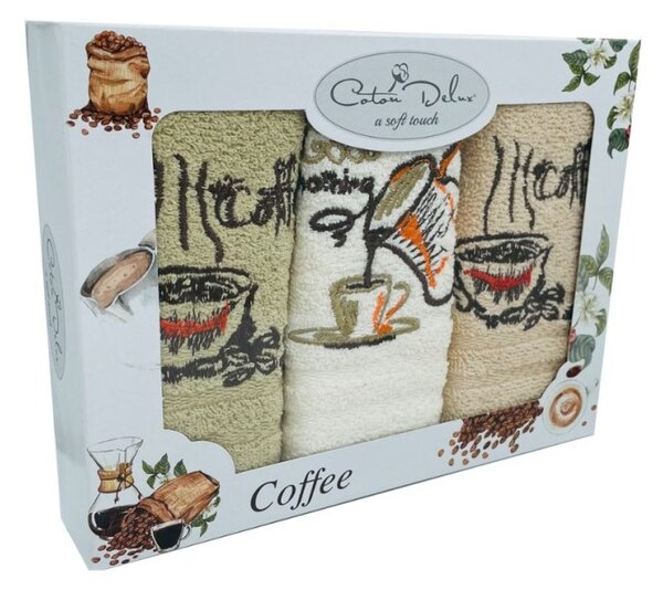 Set 3 prosoape bucatarie bumbac 100%, ambalaj elegant, Good Morning